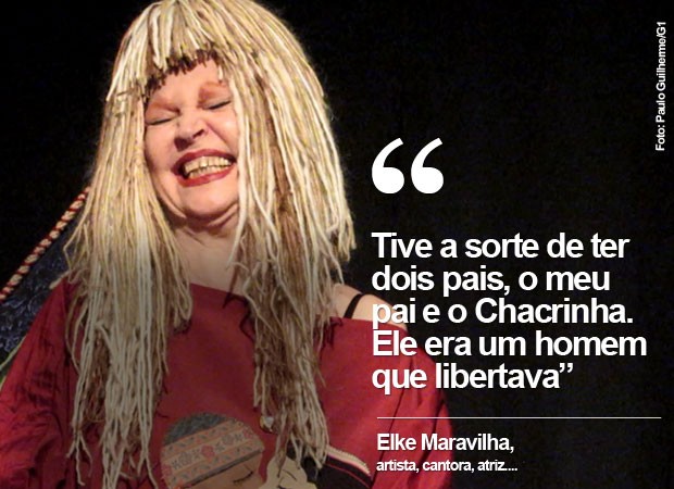 Elke Maravilha e uma de suas frases na entrevista concedida ao G1 em 2015 (Foto: Paulo Guilherme/G1)