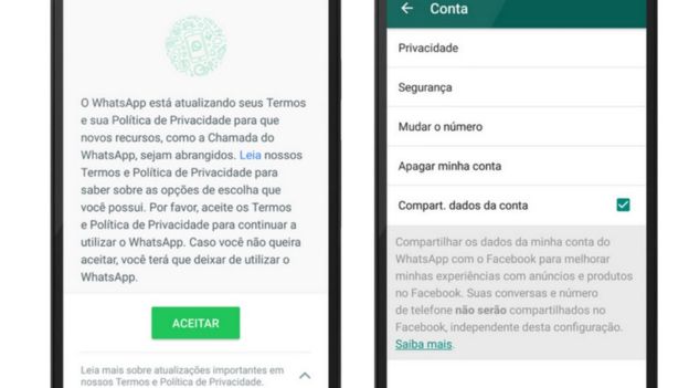 Tela de Configuração da Conta do WhatsApp